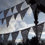 Vintage Style Lace Fabric Bunting, Ivory Lace..