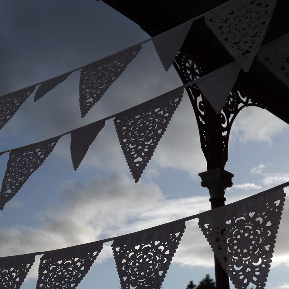 Cream Wedding Banner, Ivory Lace Bunting, Vintage Style Garland on Luulla