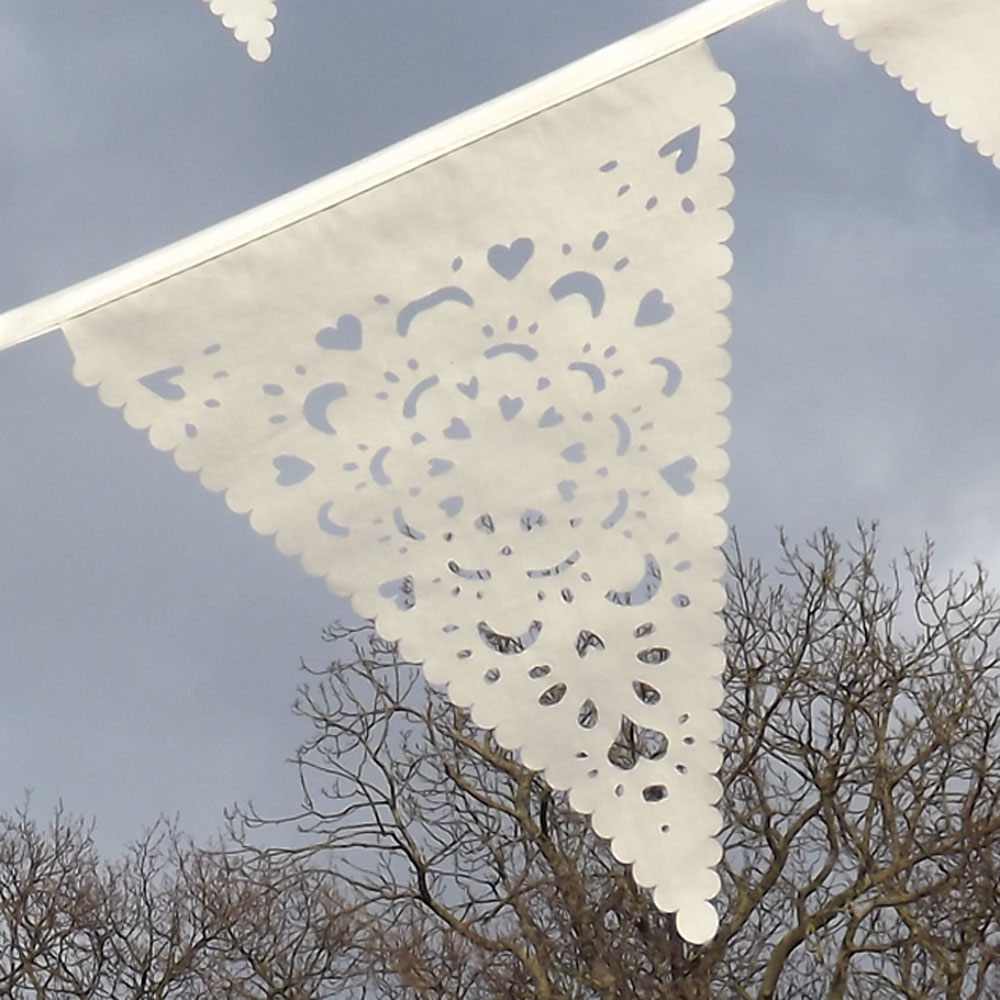 Cream Wedding Banner, Ivory Lace Bunting, Vintage Style Garland on Luulla